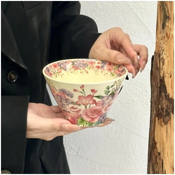 Flowering Ceramic Hat Bowl Premium Tableware Set P