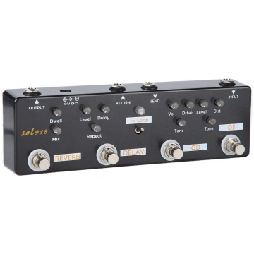 Ģitāras efektu pedālis 5 režīmu reverb aizkave Fx 