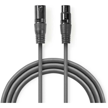 Audio kabelis XLR 3-pin Nedis COTH15012GY05 Pelēks