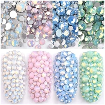 Ranvi Pack of 4 Nail Polish Shine Opal Rhinestone 