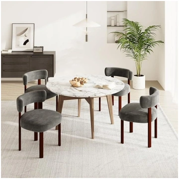 COLAMY Mid-Century Modern Design Sherpa Dining Cha