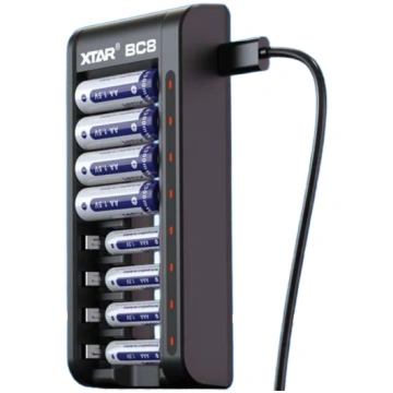 BC8 lādētājs 8-vietīgs 1.5V Li-ion un 1.2V Ni-MH (