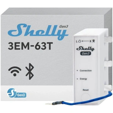 "Shelly 3EM-63T Gen3 1/3 kanālu WiFi jaudas mērītā