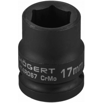 Īsā trieciens uzmava 1/2" 17mm, Cr-Mo tērauds, HT4