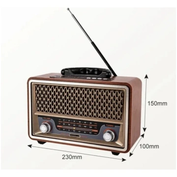 Retro stila radio ar USB pieslēgvietu un Bluetooth