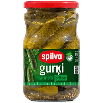 Gurķi marinēti Spilva 6-9cm 720ml/360g