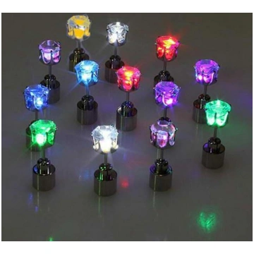 LED mirgojoši auskari – stilīgs mākslīgā kristāla 