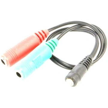 Cable; Jack 3,5mm 4pin plug,Jack 3.5mm socket x2; 