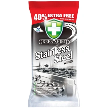 GREEN SHIELD mitrās salvetes nerūsējošā tērauda vi