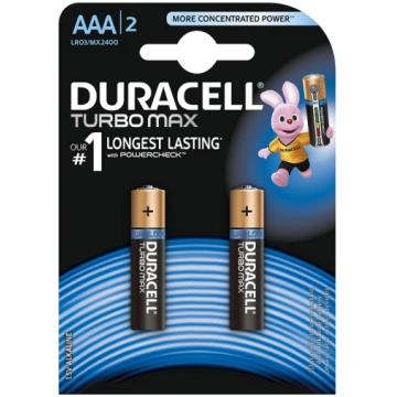Baterija DURACELL Turbo AAA, LR03, 2 gab./iepak