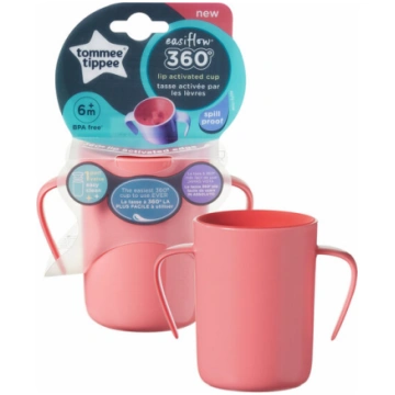 Tommee Tippee mācību krūze Easi-Flow 360, 6m+, red