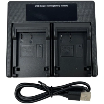 USB dubultais akumulatora lādētājs D-Li109 akumula