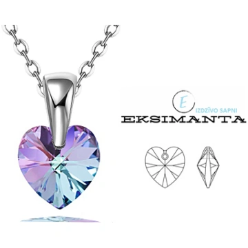 Sudraba Kaklarota ar Swarovski Elementu Eksimanta.