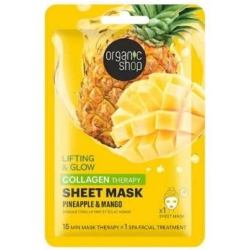 ORGANIC SHOP Kolagēna auduma maska Ananass un Mang