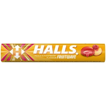 Halls fruit wave Peach&Rasberry ledenes, 45 g