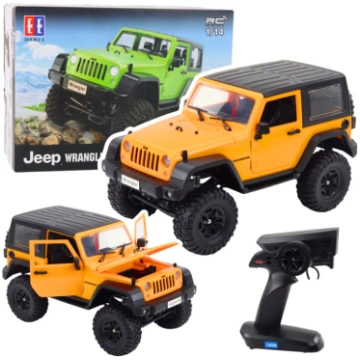 RC Jeep Wrangler Rock Crawler Orange 1:14 Remote C