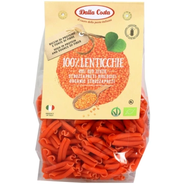 Dalla Costa Pasta Strozzapreti BIO sarkano lēcu 25