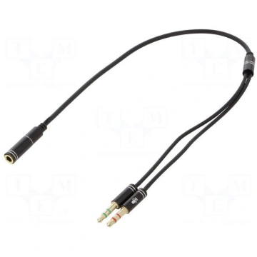 Cable | Jack 3.5mm 3pin plug x2,Jack 3.5mm 4pin so