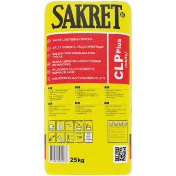 Apmetums kaļķa-cementa SAKRET CLP balts 25kg 47510