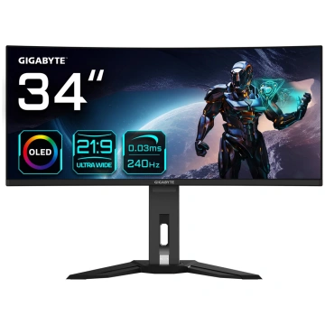 GIGABYTE MO34WQC2 34″ OLED WQHD Curved Gaming Moni