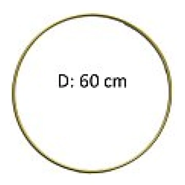 Metāla riņķis, ar pārklājumu, D:60cm, zelta krāsā