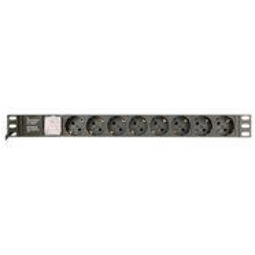 GEMBIRD PDU 8x Schuko 1U 10A 3m C14 Plug EG-PDU-01