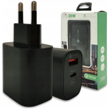 Ladowarka . DENMEN CZARNA LADOWARKA SIECIOWA USB +