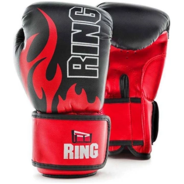 Boksa cimdi Ring Fire (RR-15) 6 oz, melni/sarkani 