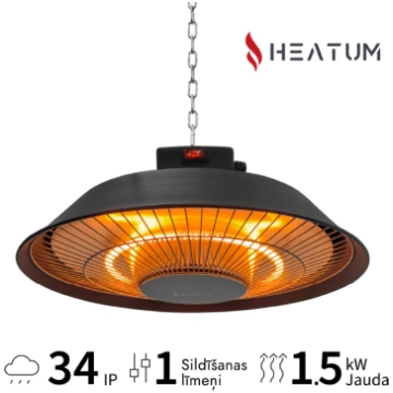 infrasarkanie sildītāji paneļi AURA H1500 Black