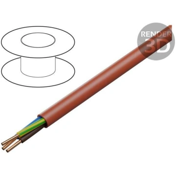 Wire: mains; HDGs; 3G1mm2; Insulation: LSZH; red; 