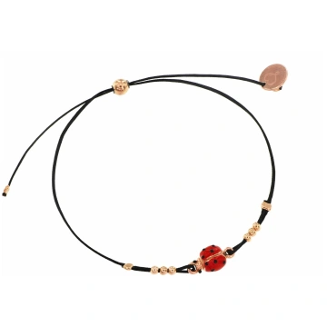 Maman et Sophie Bracelet Nylon Ladybug Silver 925%