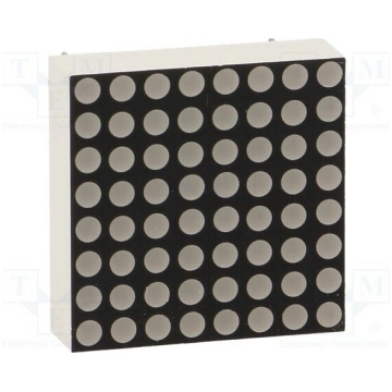 Display: LED; matrix; 8x8; red; 10.2mcd; cathode; 