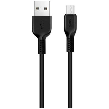 Vads Hoco, Micro USB/USB, melna krās