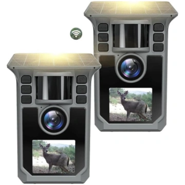 Trail Camera 2 Pack 4K 64MP WiFi saules enerģijas 