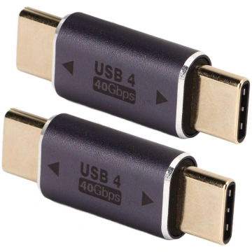 2Pcs Type C Male to Type C Male Adapter 40Gbps 100