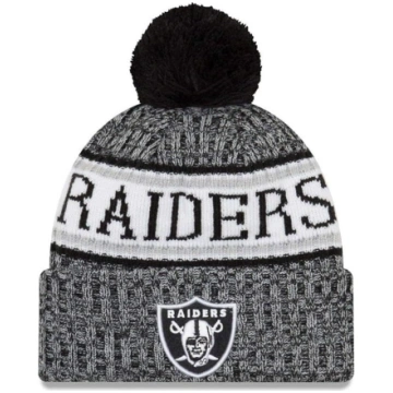 New Era NFL Sideline 2018 Bobble Beanie Oakland Ra