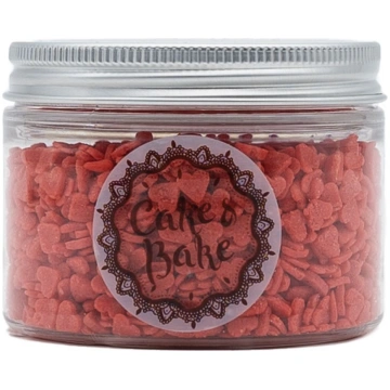 Dekori cukura sirsniņas sarkanas 90g CAKE&BAKE