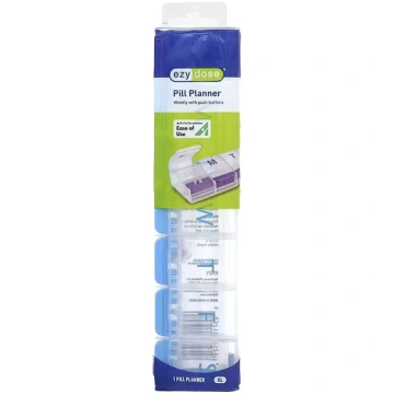 Ezy Dose, Weekly with Push Buttons Pill Planner, X