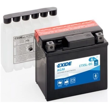 12V 4Ah YTX5L-BS AGM 113x70x105-+ Exide