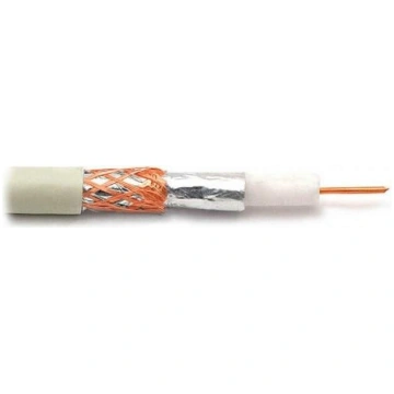 Koaksiālais kabelis RG59 vara 75om, Ø5.7mm, balts 