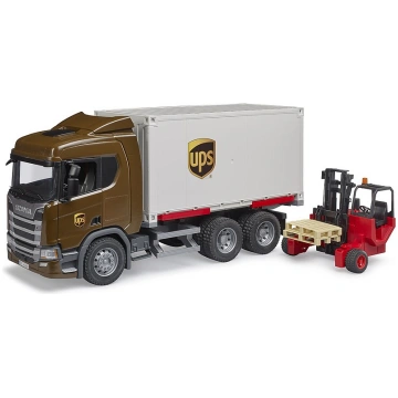 Bruder Scania Super 560R UPS Logistics truck with 