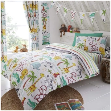 Happy Linen Company Childens Jungle Safari Animals
