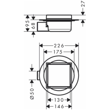 Hansgrohe dušas traps RainDrain Spot Complete, 150