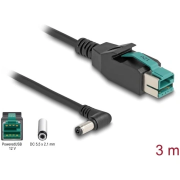 Delock PoweredUSB cable male 12 V to DC 5.5 x 2.1 