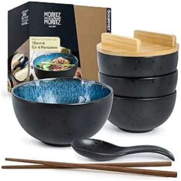 Moritz & Moritz 4 x Solid Ramen Bowl Ceramic - 600