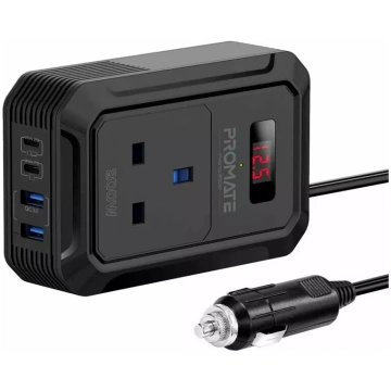 Auto invertors Promate Inverto-200W DC-AC 11–17V 2