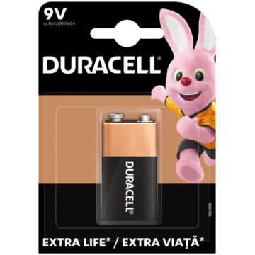 DURACELL baterijas 9V 1gab