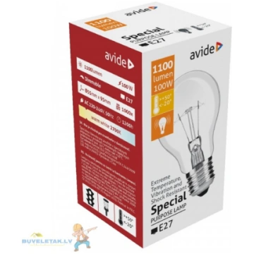 Spuldze 100w, 230v, E27 AVIDE 25234