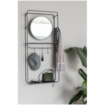 Wall Rack Mirror Duco Zuiver, DUTCH BONE, White