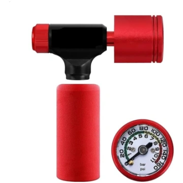 Mini CO2 patronu sūknis ar spiediena mērītāju ceļa